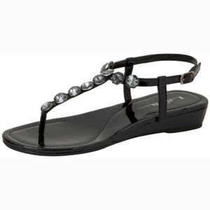 Lava Shoes Black Rhinestoned Sandals